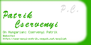 patrik cservenyi business card